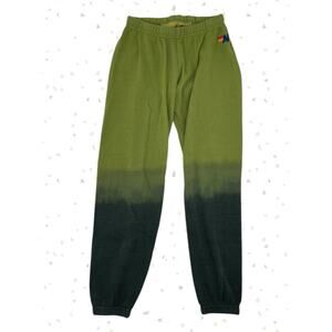 Aviator Nation Dip Dye Sweatpants Green Nature Two Tone Lounge Pants Size S